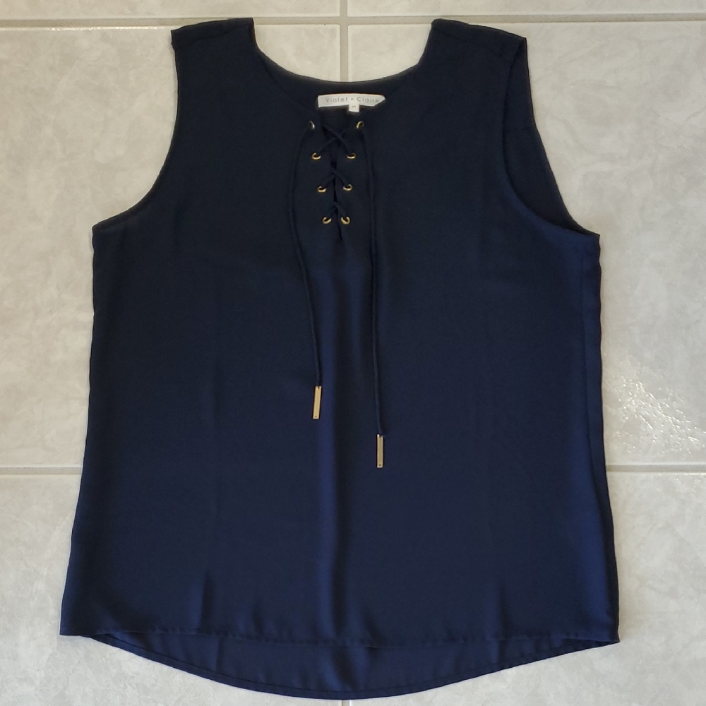 Elegant Navy Sleeveless Top